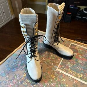 Stuart Weitzman Leather Combat Boots